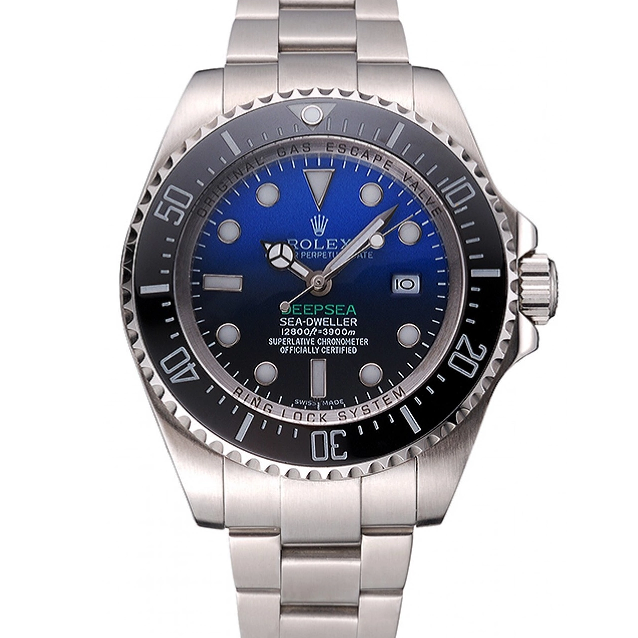 Black Swiss James Steel Case 622847 Bracelet Dial And Deepsea Stainless Cameron Dweller 0609